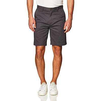 Imagen de Amazon Essentials Pantalones Cortos Chinos de 23 cm con Corte Clásico Hombre, Gris, 34W