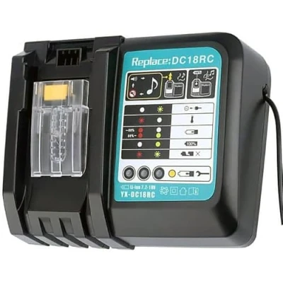 Imagen de CYDZ® Recambio para Makita BL1860 BL1850 BL1840 BL1830 BL1440 BL1430 BL1415 BL1815 Cargador de batería Iones Litio 14.4V 18V