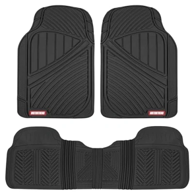 Imagen de Motor Trend flextough Referencia Alfombrillas de Goma Resistente, 100% Inodoro y sin BPA, Todo Tipo Clima (Negro)