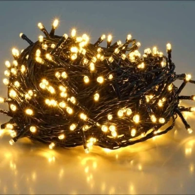 Imagen de SALCAR Navidad de Luz Exterior, 5M 50 LED Cadena Luces Interior Guirnalda Had Impermeable, Decoración Para Arbol Casa Jardín Boda Fiesta Festival, Blanco Cálido