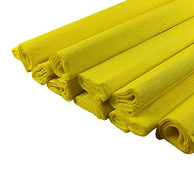 Imagen de Netuno 10 rollos de papel crepé amarillo limón 200 x 50 cm para manualidades color