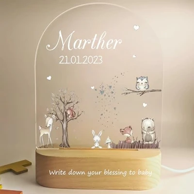 Imagen de Lampara Bebe Personalizada,Regalos Originales Bebe,Lámpara Mesita Noche Recien Nacidos Personalizados con Nombre,Lamparas Personalizadas,Luz Nocturna Infantil,Bebes,Niña,Niños,Regalo Bautizo