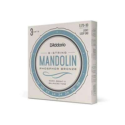 Imagen de D&#039;Addario Mandolin Strings Phosphor Bronze For 8 String Warm, Bright, Balanced Tone EJ73 3D Light, 10 38