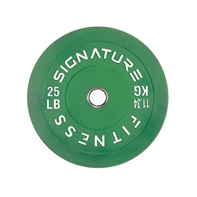 Imagen de Signature Fitness Placas de pesas olímpicas 2 pulgadas con cubo acero, 25 libras individual, color