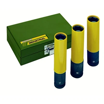 Imagen de PROXXON 2223970 Set 3 vasos de impacto largo 1/2&quot;(130mm), Rojo