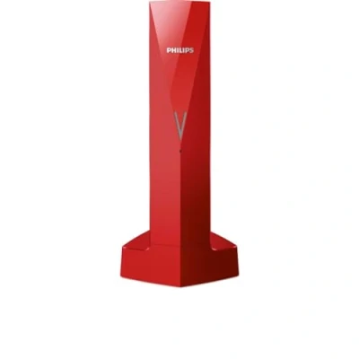 Imagen de Philips (Línea V) Teléfono Fijo Inalámbrico, LCD, 10h Uso, Manos Libres, Intercomunicador, Identificador Llamadas, Agenda 50 números, HQ,Sound, Despertador, Eco+ Color Rojo (Compatible: ES, IT)