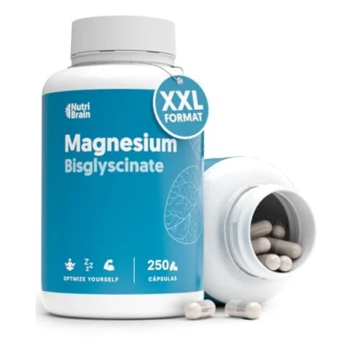 Imagen de Magnesio Bisglicinato Puro 2000 mg Dosis XXL (250 Cápsulas) Forma Quelada para Sueño Reparador, Energía, Soporte Óseo Muscular y Concentración Máxima Biodisponibilidad, Sin Efectos Laxantes