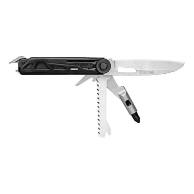 Imagen de Gerber Navaja con 8 funciones, multiherramienta hoja lisa, destornillador puntas intercambiables, ArmBar Trade, Gris, acero inoxidable/aluminio, 1064411