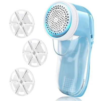Imagen de afeitadora antiBouloche, antiBouloche Aparato con 3 Cuchillas reemplazables, Anti Bouloche para Ropa de Cama, Muebles, Peluche Recargable