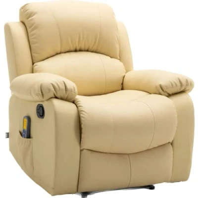 Imagen de Astan Hogar Sillón Relax con Reclinación Manual (Sistema Pared Cero), Masaje Y Termoterapia, Modelo Ramón AH AR30910CR, Crema,