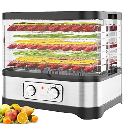 Imagen de COOCHEER Deshidratador de Alimentos 8 Pisos Bandejas, Frutas y Verduras 400W con Temporizador 72H Temperatura Ajustable,Ajuste mecanico,sin BPA Red