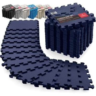 Imagen de Esterilla Fitness Puzzle para Suelos de Gimnasio Set Protección Goma Espuma Losas Caucho Máquinas Deporte, Alfombrilla Protector Expandible Tatami Tapiz Alfombra Colchonetas Pesas Gym