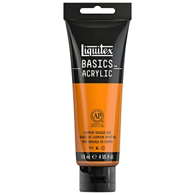 Imagen de Liquitex Basic Acrylic Tubo De Pintura Acrílica, 118 ML, Naranja (Tono Cadmio)