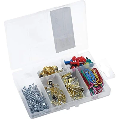 Imagen de Connex DP8500100 Surtido de 120 piezas + 33 g Ganchos pared, clavos, agujas pared y demás Preclasificados en práctica Caja plástico Uso universal / surtida