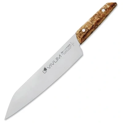 Imagen de F.DICK cuchillo de cocinero VIVUM (cuchillo con 21 cm hoja, mango madera abedul, 58 HRC, filo curvado, cocina) 83647212H