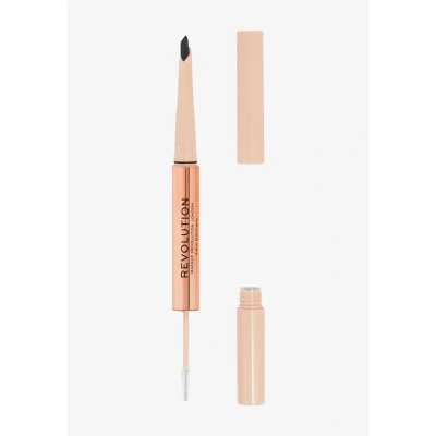 Imagen de Makeup Revolution, Duo Fluffy Brow Filter, Lápiz y Gel para Cejas, Disponible en 5 Tonos, Castaño Ceniza, 1 ud.