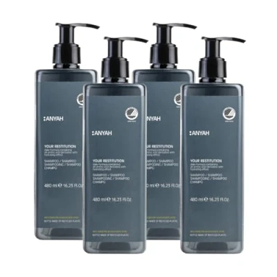 Imagen de Anyah Champú &amp; acondicionador 4x480ml No Recargables Fortificante con Aminoácidos para Protección y Cuidado Testado Dermatológicamente