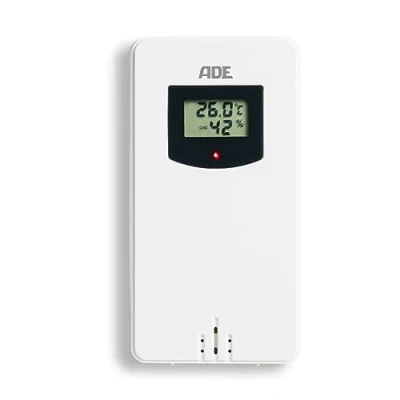 Imagen de ADE Sensor exterior WS 1001 para estación meteorológica de repuesto 3 canales con pantalla compatible WS1503, WS1703, WS1704, WS1911, WS1917, WS2132, WS2325 blanco