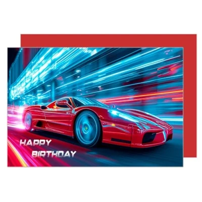 Imagen de Edition Seidel tarjeta de cumpleaños premium con sobre, felicitación, cumpleaños, para hombre y mujer, coche carreras, coc