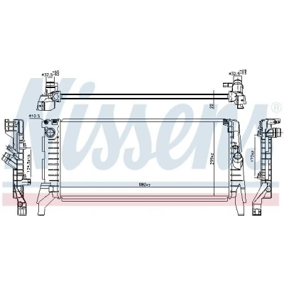 Imagen de NISSENS 606391 Radiador, refrigeración del motor Aluminio 680 299 22 Aletas soldadas MINI: Hatchback, Countryman, BMW: 1 Hatchback