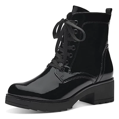 Imagen de MARCO TOZZI Mujer 2 25262 41, Botines con Cordones, Patente Negra, 36 EU