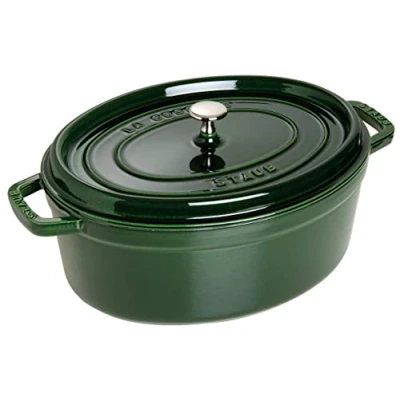 Imagen de STAUB Cacerola/Cocotte de Hierro Fundido Ovalada, 33 cm Diámetro, 6,7 L, Verde Albahaca