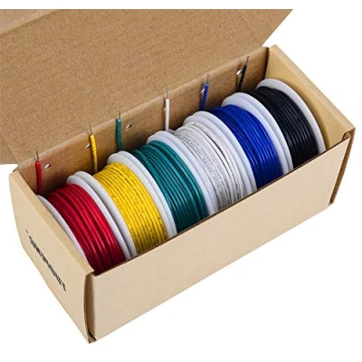 Imagen de TUOFENG Kit de Alambre sólido 18 AWG 6 bobinas metros en puente calibre Juego cables conexión