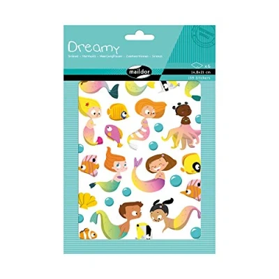 Imagen de Maildor AE204C Dreamy Bolsa de pegatinas (6 plantas, 14,8 x 21 cm, sirenas (159 gomas)