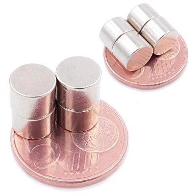 Imagen de Brudazon 15 Mini imanes Discos 8x6mm N52 Nivel más Fuerte Los de neodimio Ultra Fuertes Imán del Poder para la Toma Modelo, Foto, Pizarra Blanca Pequeño, Redondo y Extra