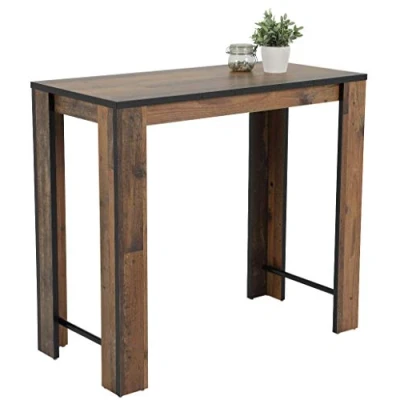 Imagen de DEINE TANTE EMMA Frieda Mesa de Bar, ingeniería Metal, Madera Vieja Oldwood NB. Decoración/Negro, ca.: 120 x 108 58 cm