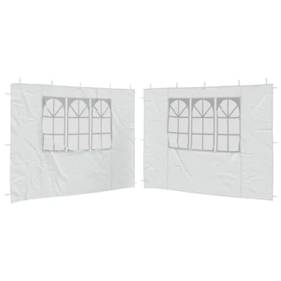 Imagen de vidaXL 2X Paredes Laterales de Carpa Fiesta con Ventana Blanco Cenadores