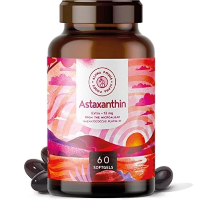 Imagen de Astaxantina 12mg 60 Cápsulas blandas Veganas Microalgas Puras Haematococcus Pluvialis con Aceite Vegetal Sostenibilidad y Biodisponibilidad Optimizada Sin aditivos Efecto Antiinflamatorio