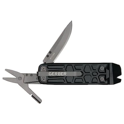 Imagen de Gerber Multiherramienta con 7 funciones, navaja hoja lisa y clip para cinturón, Lockdown Slim Pry, fundición/5Cr15MoV, Onyx, 30 001735