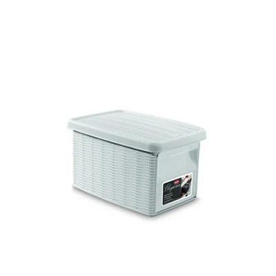 Imagen de Stefanplast 2075890 Elegancia Caja de Almacenamiento con Soporte plástico Antes Blanco 19 x 29 16 cm