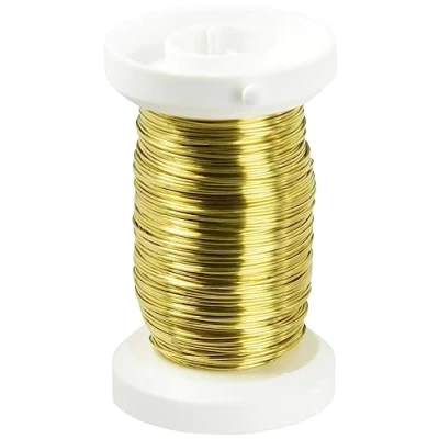 Imagen de Glorex Alambre de latón, 0,4 mm, 40 m, marrón, 8 x 8.5 2.5 cm