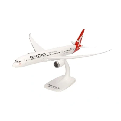 Imagen de herpa Miniatura del avión Qantas Boeing 787 9 Dreamliner Snap Fit, Escala 1/200, Modelo prefabricado, maqueta de colleción, modelismo, Avion con Soporte, Figura plástico