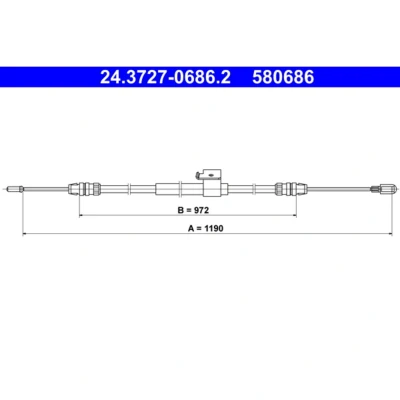 Imagen de ATE 24.3727 0686.2 Cable de Freno Mano 1190