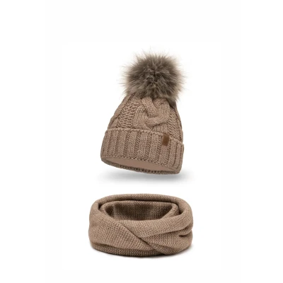 Imagen de Vivisence 7014 Beanie AND LOOP Scarf SET Braga, Mujer, Talla: One Size, Beige