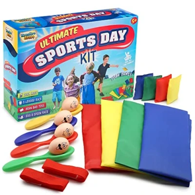 Imagen de Juegos Exterior Niños para Fiesta Cumpleaños Infantil y Sports Day con Accesorios, Cuerda, Conos, Sacos Carreras, Ring Toss Game, Infantiles Jardin Aire Libre (Sports Kit)