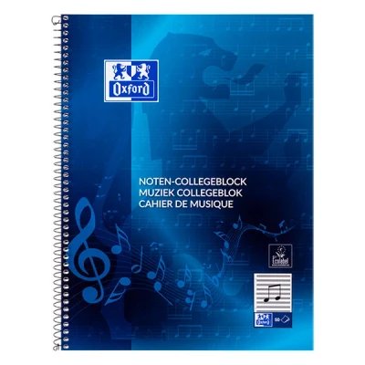 Imagen de Oxford 100050345 Cuaderno de espiral para partituras (10 unidades, 50 hojas, A4+, 90 g/m²), azul