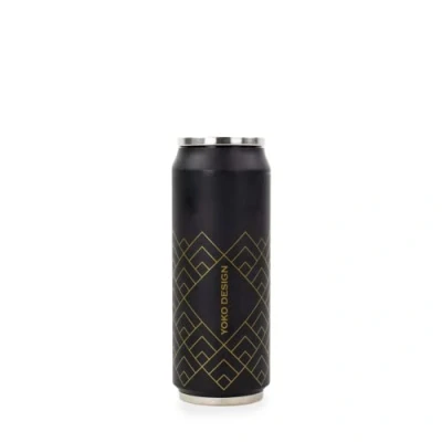 Imagen de YOKO DESIGN Canette à Motifs Lata isotérmica, Acero Inoxidable, Art Deco Negro, 7 cm