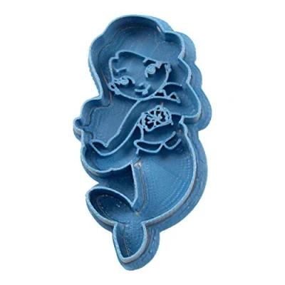 Imagen de Cuticuter Sirenita Chibi Princesa Cortador de Galletas, Plástico, Azul, 8x7x1.5 cm