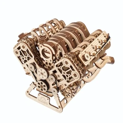 Imagen de UGEARS Kit de Modelo Motor V8 Rompecabezas 3D Avanzado Madera para Adultos Kits Bricolaje Regalo Ingenieros el Día del Padre, Cumpleaños, Navidad 776 Piezas
