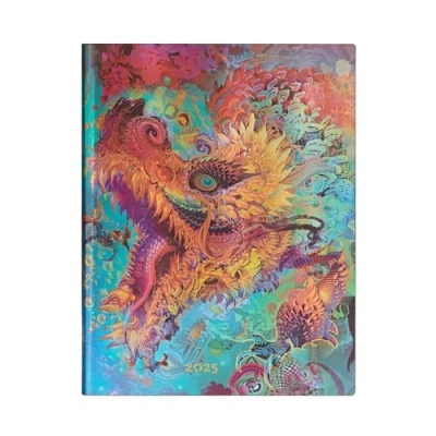 Imagen de Humming Dragon (Android Jones Collection) Ultra 12 month Day at a time Softcover Flexi Dayplanner 2025 (Elastic Band Closure): jeden dzień na stronie, zamykany gumkę, papier 80 gsm