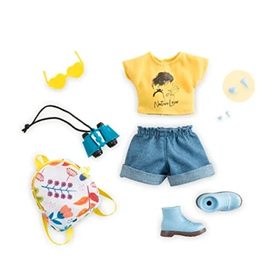 Imagen de Corolle 9000610040 Juego de accesorios para niñas Naturaleza y Aventura, atuendo explorador con pendientes, gafas sol, prismáticos mochila, 9 piezas, todas las muñecas 28 cm,