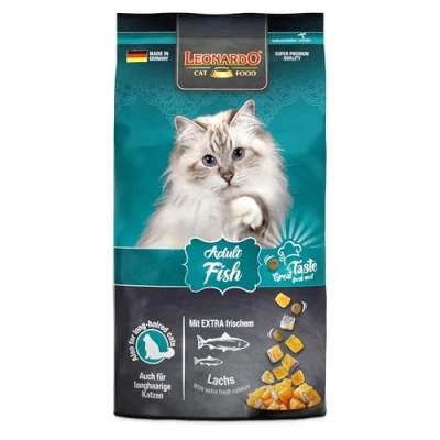 Imagen de LEONARDO Comida para gatos Adult Fish, bolsa de 1,8 kg, salmón, alimento seco adultos todas las razas a partir 1 año, fácil digerir, fabricado en Alemania
