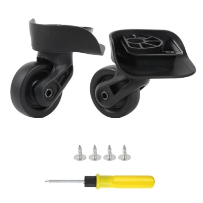 Imagen de BQLZR ruedas giratorias de equipaje universales para maleta giratoria Compatible con maleta, repuesto PVC W237, verticales accesorio, borde rosca, altura 0.43 pulgadas