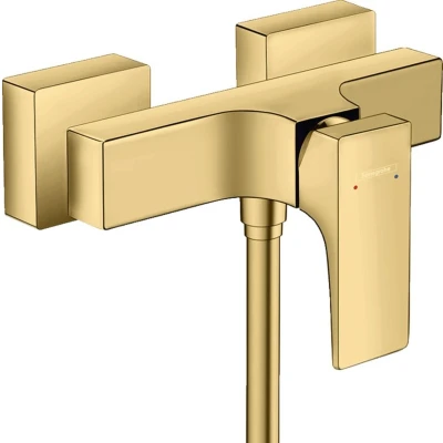 Imagen de hansgrohe Metropol Grifo mezclador monomando para ducha (montaje en superficie), color negro y cromado