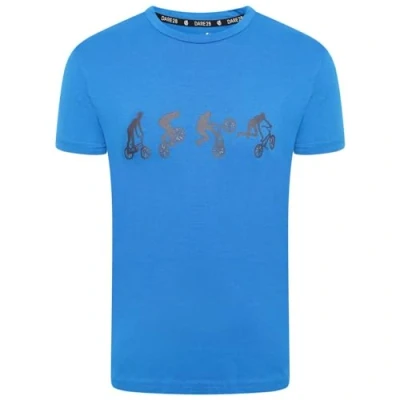 Imagen de Dare2b Go Beyond Camiseta Informal Estampada De Algodón T Shirts/Polos/Vests, Niños, Atheltic Blue, 11 12