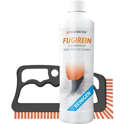 Imagen de Fuginator Cepillo para juntas gris/naranja, incluye limpiador de 250 ml, juego limpieza en el baño, la cocina y hogar
